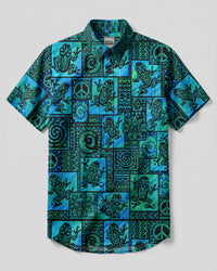 TRIBAL FROG  PATCHWORK BUTTON-DOWN COLLAR SHIRT  - TLHG2708265