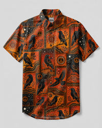 RAVEN DOT ART COLLAGE BUTTON-DOWN COLLAR SHIRT  - TLTW2708264