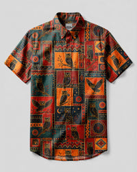 BOHO OWL BUTTON-DOWN COLLAR SHIRT  - TLNT0309264