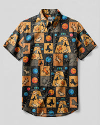 CATS UNDER UFO PATCHWORK BUTTON-DOWN COLLAR SHIRT - TLHG0608264