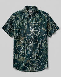 ELEPHANT PATTERN BUTTON-DOWN COLLAR SHIRT - TLHN1806262