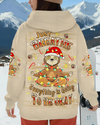 JUST BREATHE CHRISTMAS SLOTH ALL OVER PRINT - YHLT0411252