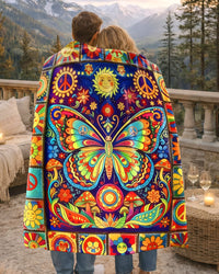 COLORFUL HIPPIE BUTTERFLY FLEECE BLANKET - YHLT2101263