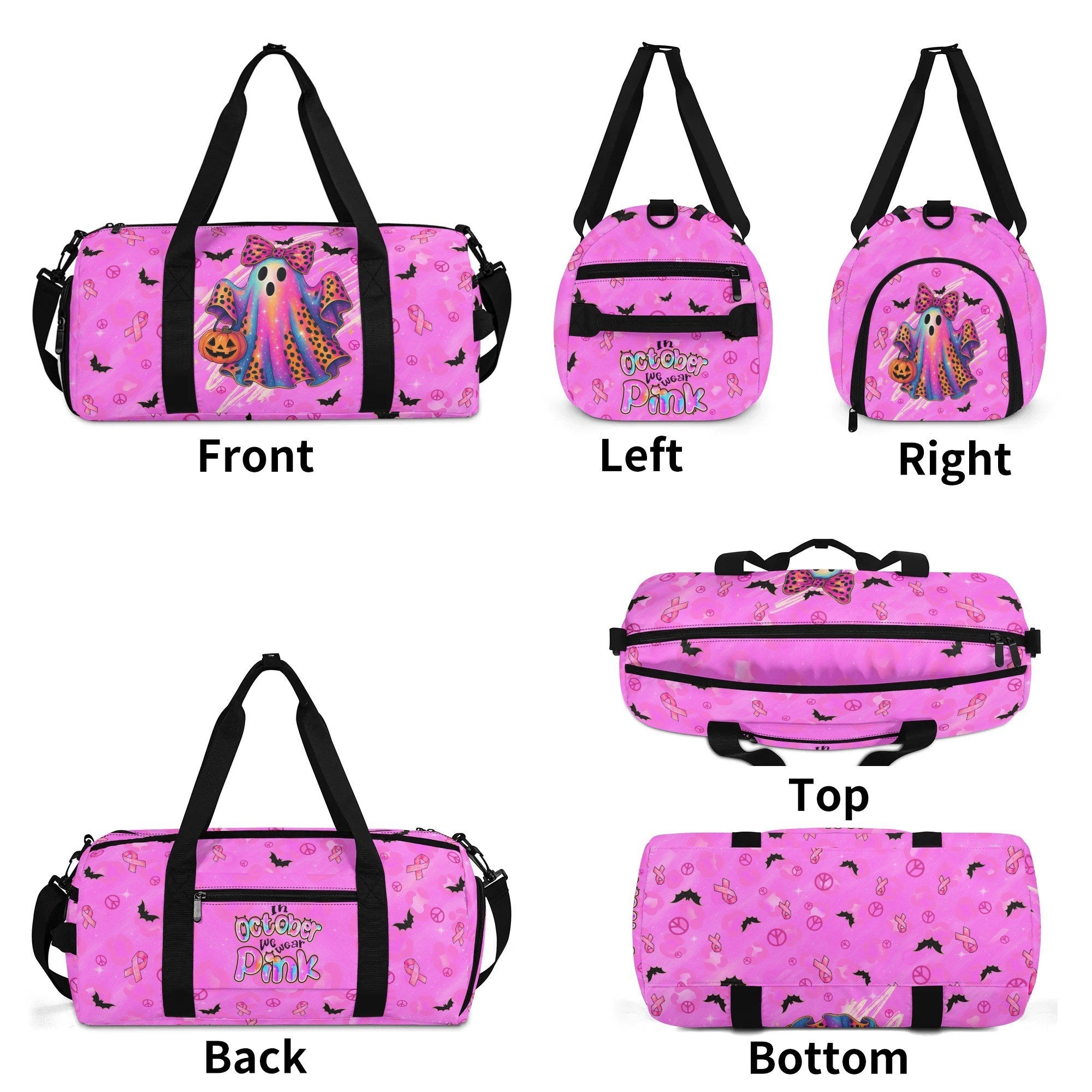 IN OCTOBER WE WEAR PINK BOO BREAST CANCER AWARENESS TRAVELLING BAG - TYTD1308251