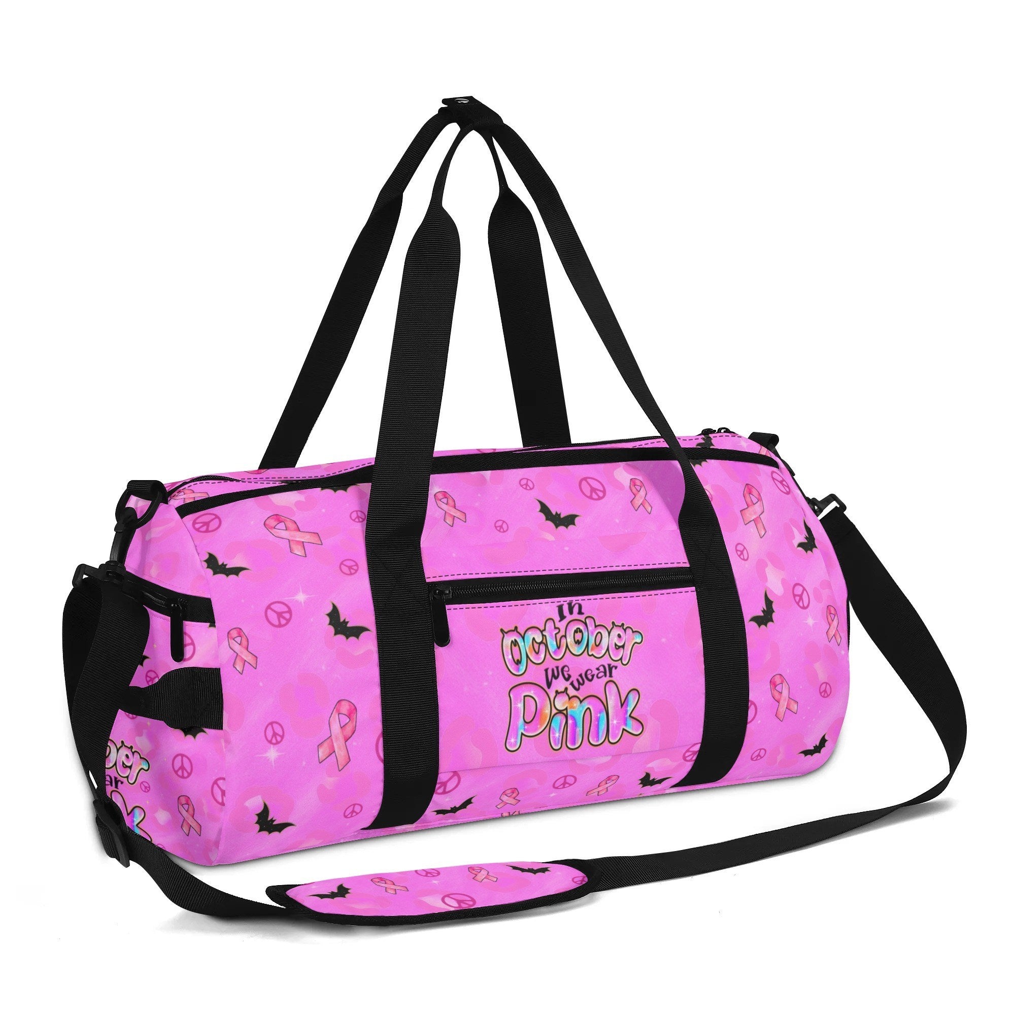 IN OCTOBER WE WEAR PINK BOO BREAST CANCER AWARENESS TRAVELLING BAG - TYTD1308251