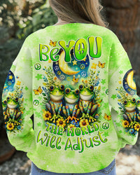 BE YOU THE WORLD WILL ADJUST FROG ALL OVER PRINT - TLNO1711231