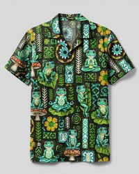 BOHO FROG TRIBAL MOSAIC CAMP SHIRT  - TLNO2808263