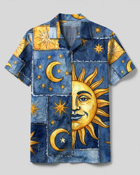 SUN MOON STAR PATCHWORK CAMP SHIRT - TLTW1109267