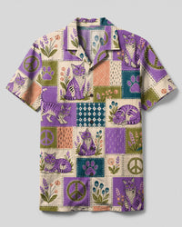 CAT & FLORAL CAMP SHIRT  - TLTW1708261