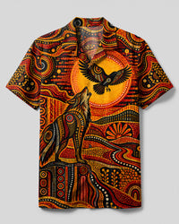 HOWLING WOLF & RAVEN BOHO CAMP SHIRT - TLTW1809264
