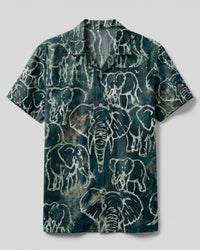 ELEPHANT PATTERN CAMP SHIRT - TLHN1806261