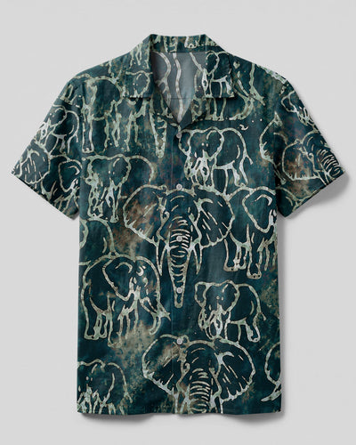 ELEPHANT PATTERN CAMP SHIRT - TLHN1806261