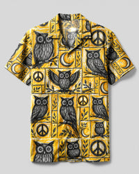 OWL SKETCH PATCHWORK CAMP SHIRT  - TLHG0309262