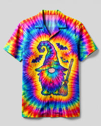GNOME WITCH HALLOWEEN COLORFUL SWIRL CAMP SHIRT - TLNT1609266