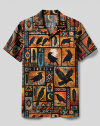 RAVEN MOONLIGHT TRIBAL PATCHWORK CAMP SHIRT  - TLNO2909261