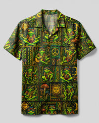 TRIPPY FROG FOREST PATCHWORK CAMP SHIRT - TLNT2008268
