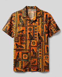 TRIBAL VINTAGE WOLF  PATCHWORK CAMP SHIRT  - TLHG2508261