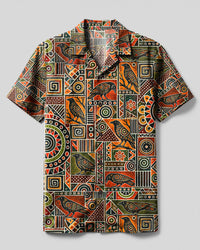 TRIBAL RAVEN MOSAIC CAMP SHIRT - TLHG1109264