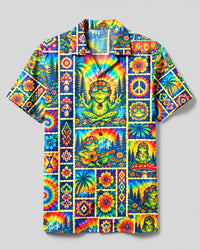 GROOVY FROG PATCHWORK CAMP SHIRT - YHLN2309263