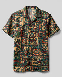 PSYCHEDELIC TRIBAL FROG  PATCHWORK CAMP SHIRT  - TLHG2008264