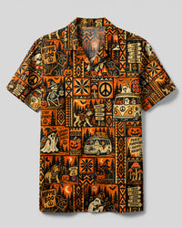 HIPPIE ADVENTURE PATCHWORK HALLOWEEN CAMP SHIRT  - TLTW0809261