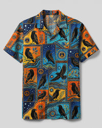 BOHEMIAN RAVEN  COLLAGE CAMP SHIRT  - TLTW2608262