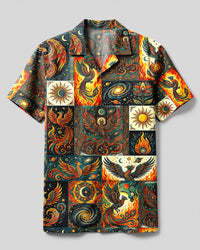 CELESTIAL PHOENIX PATCHWORK CAMP SHIRT - TYLN1509268