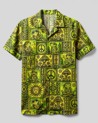 TRIBAL FROG NATURE PATCHWORK CAMP SHIRT - TLHG2907264