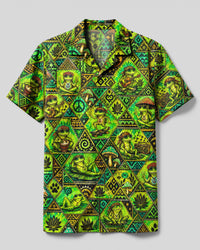 TRIBAL FROG DIAMOND PATCHWORK CAMP SHIRT  - TLNO1510263