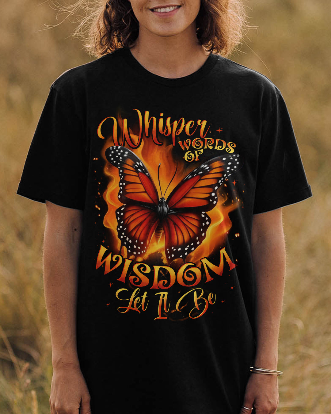 WHISPER WORDS OF WISDOM LET IT BE BUTTERFLY COTTON SHIRT - TYTD1510244