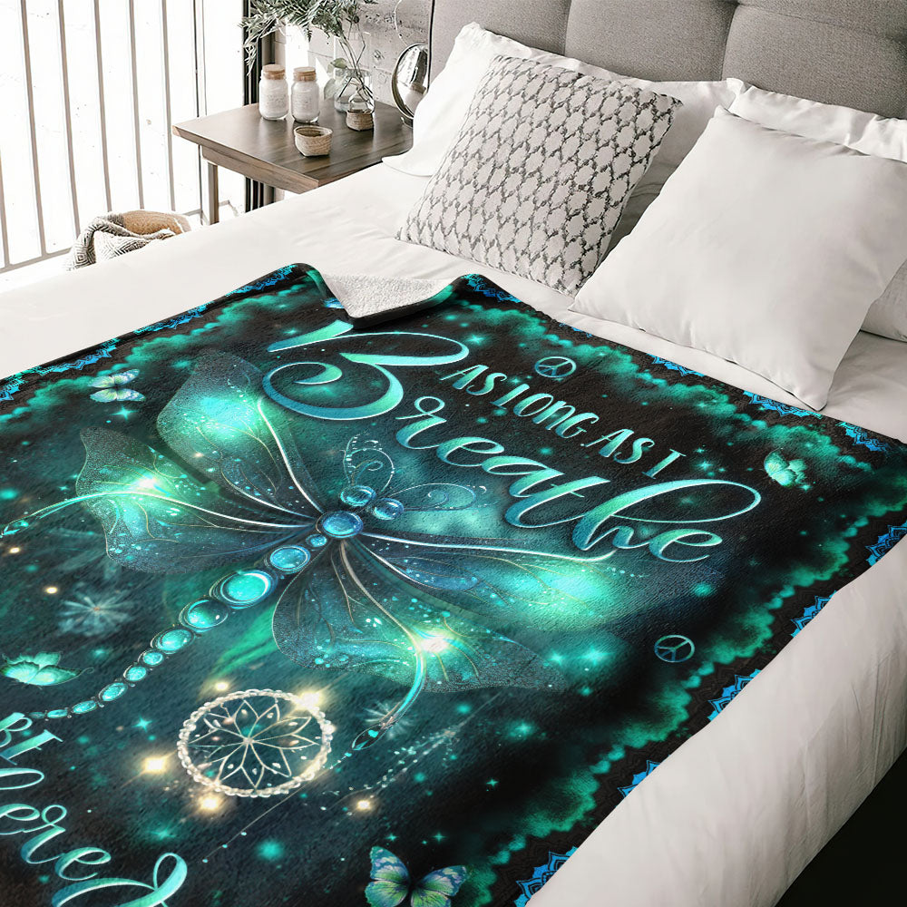 PERSONALIZED YOU'LL BE REMEMBERED DRAGONFLY FLEECE BLANKET - YHLN0602252