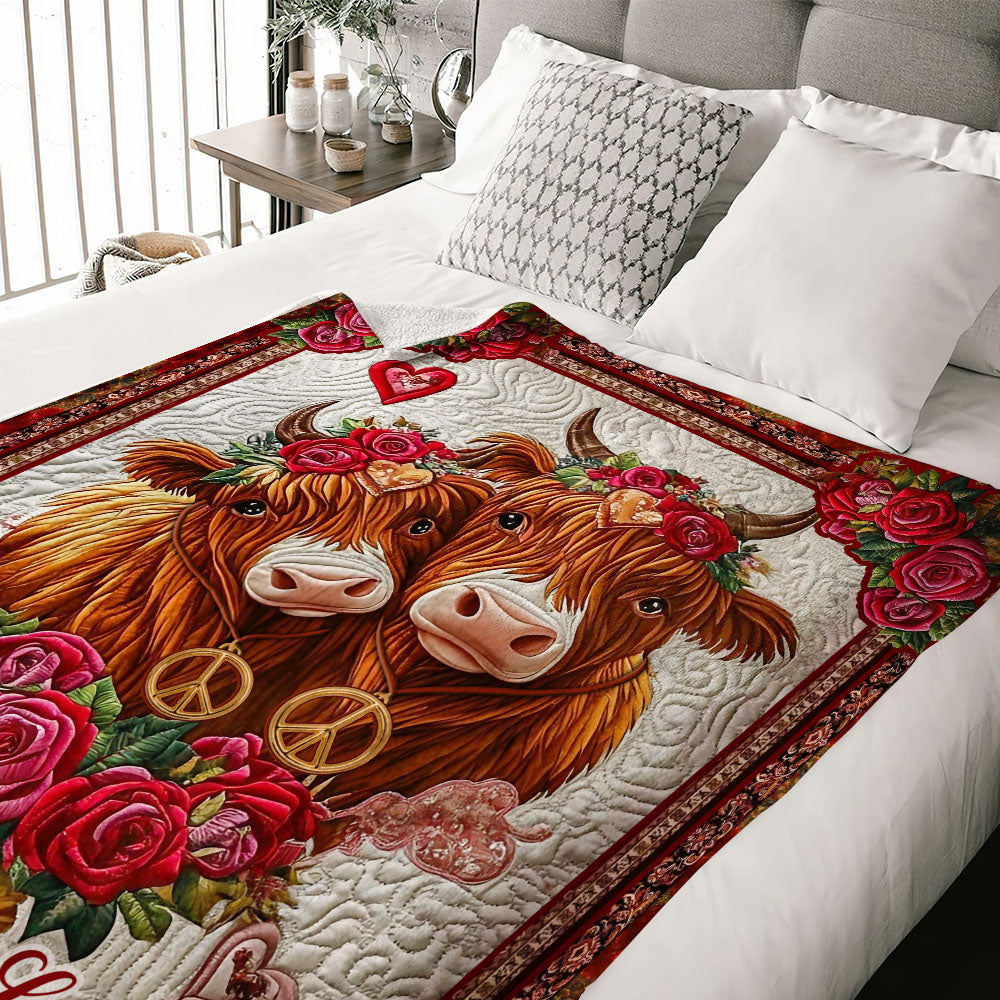 PERSONALIZED COUPLE COW FLEECE BLANKET - YHLT0502254