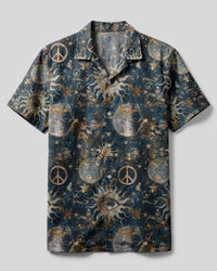 HIPPIE SUN MOON STARS GALAXY CAMP SHIRT - TLTW0304251