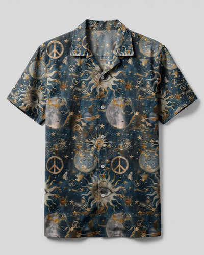 HIPPIE SUN MOON STARS GALAXY CAMP SHIRT - TLTW0304251