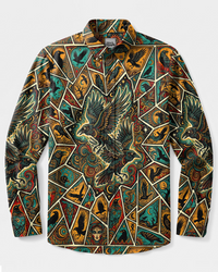 MYSTIC RAVEN MOSAIC LONG SLEEVE BUTTON-DOWN SHIRT - TYPQ1509267