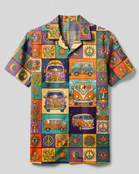 GROOVY HIPPIE VAN PATCHWORK CAMP SHIRT - TYPQ2708269