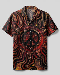 IMAGINE ALL THE PEOPLE LIVING LIFE IN PEACE ABSTRACT CAMP SHIRT - YHDU0905233