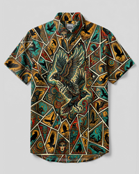 MYSTIC RAVEN MOSAIC BUTTON-DOWN COLLAR SHIRT - TYPQ1509266