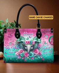 ELEPHANT FLOWERS HIPPIE LEATHER HANDBAG - YHLT2805243