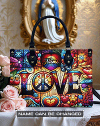 COLORFUL LOVE PEACE LEATHER HANDBAG - YHHG2503254