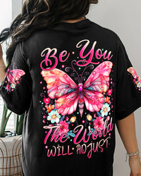 BE YOU THE WORLD WILL ADJUST BUTTERFLY ALL OVER PRINT - TYTM3009231