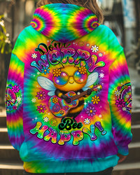 DON'T WORRY BEE HAPPY TIE DYE ALL OVER PRINT - TYQY0506254