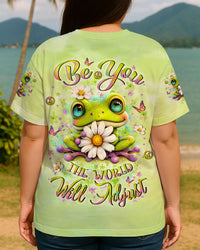 BE YOU THE WORLD WILL ADJUST FROG ALL OVER PRINT - YHLT1007252