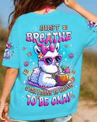 JUST BREATHE LLAMA ALL OVER PRINT - YHLT1508252