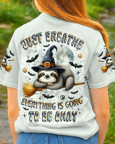 JUST BREATHE SLOTH WITCH HALLOWEEN ALL OVER PRINT - YHLT0808251