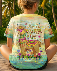 LIVE A COLORFUL LIFE LLAMA ALL OVER PRINT - YHHG0407252