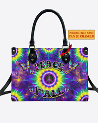 PEACE Y'ALL TIE DYE LEATHER HANDBAG - YHDU2203243