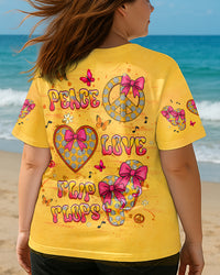 PEACE LOVE FLIP FLOPS ALL OVER PRINT - YHHG1505252