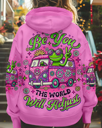 BE YOU THE WORLD WILL ADJUST FROG BUS ALL OVER PRINT - TLNO1810242