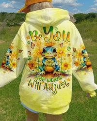 BE YOU THE WORLD WILL ADJUST FROG ALL OVER PRINT - TLNO0811232